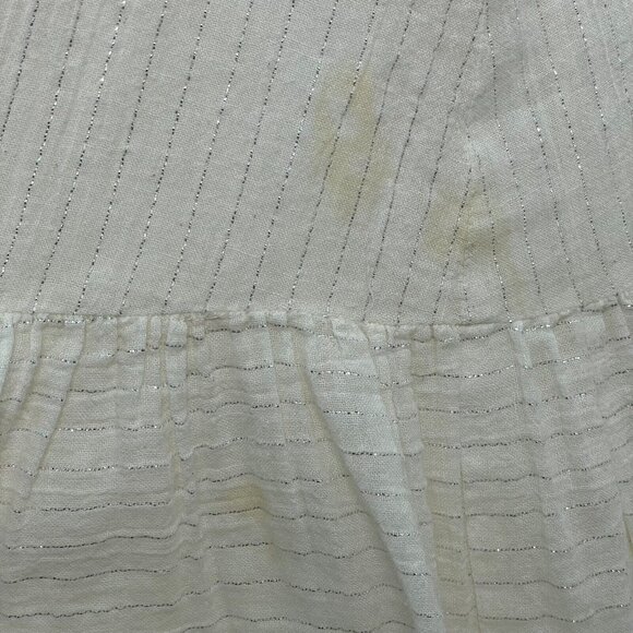 Corey Lynn Calter Womens Size Small Cream Metallic Stripe Strapless Maxi Dress - Picture 8 of 11